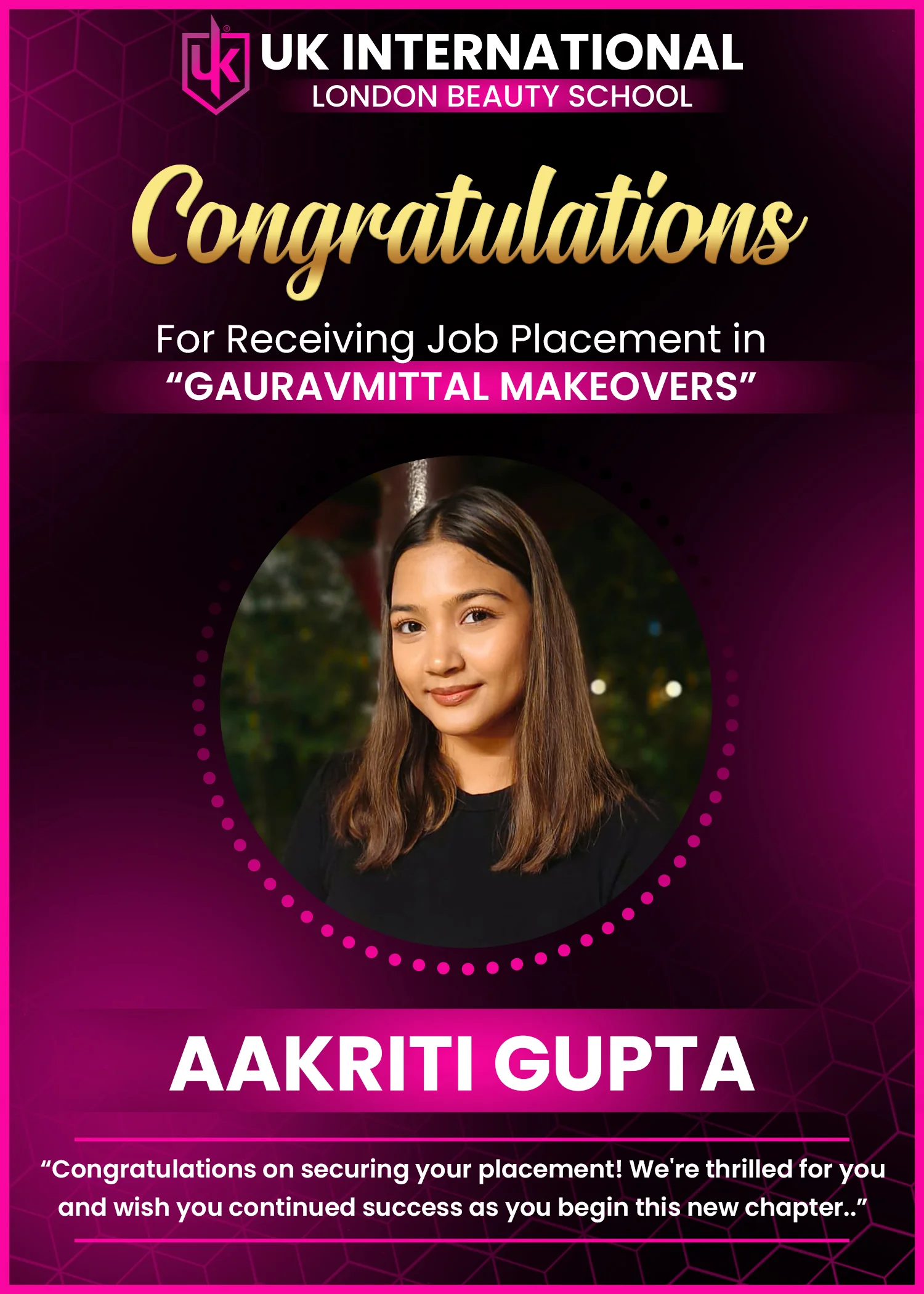 UK International Kolkata student aakriti gupta