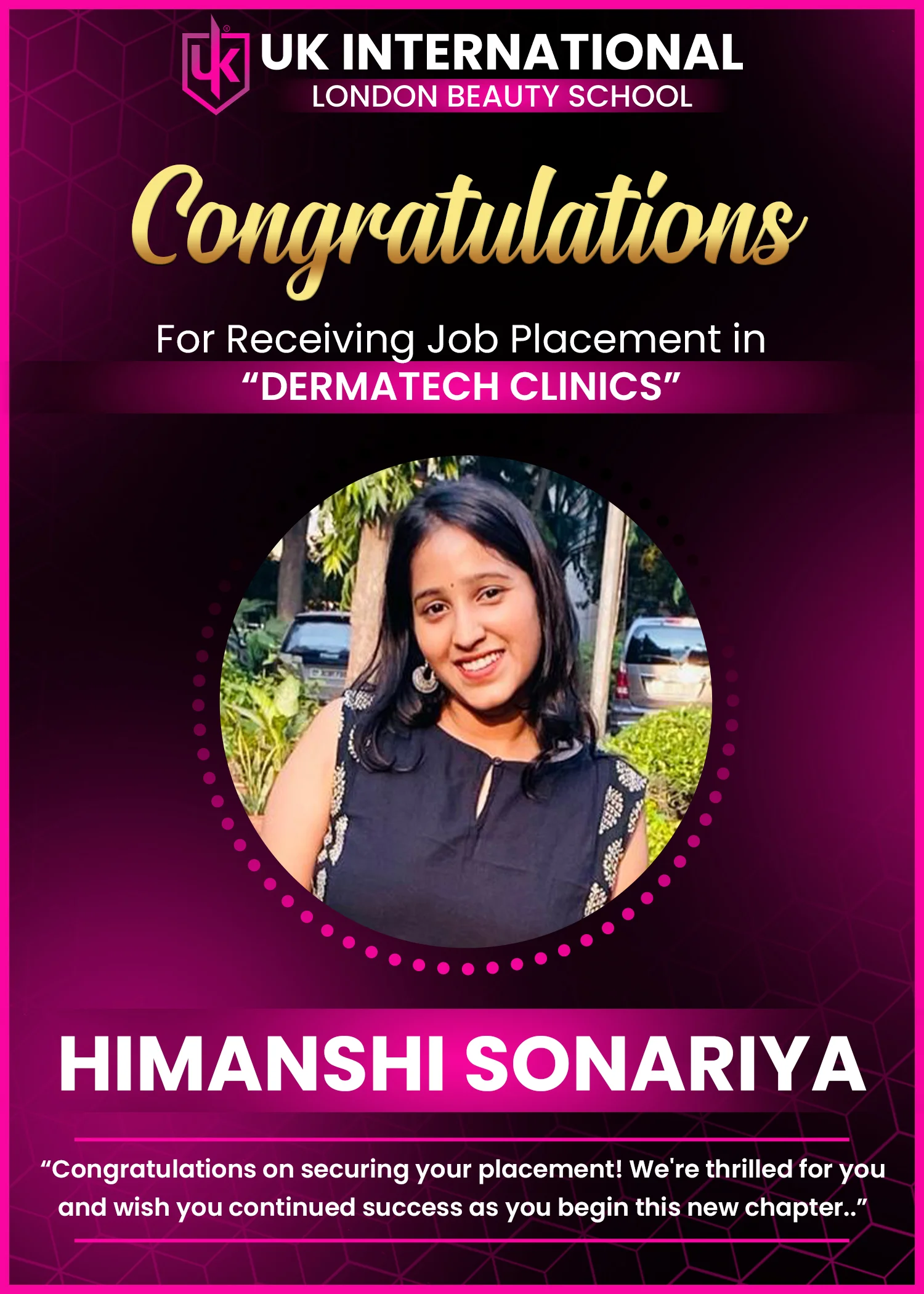 UK International Kolkata student himanshi sonariya